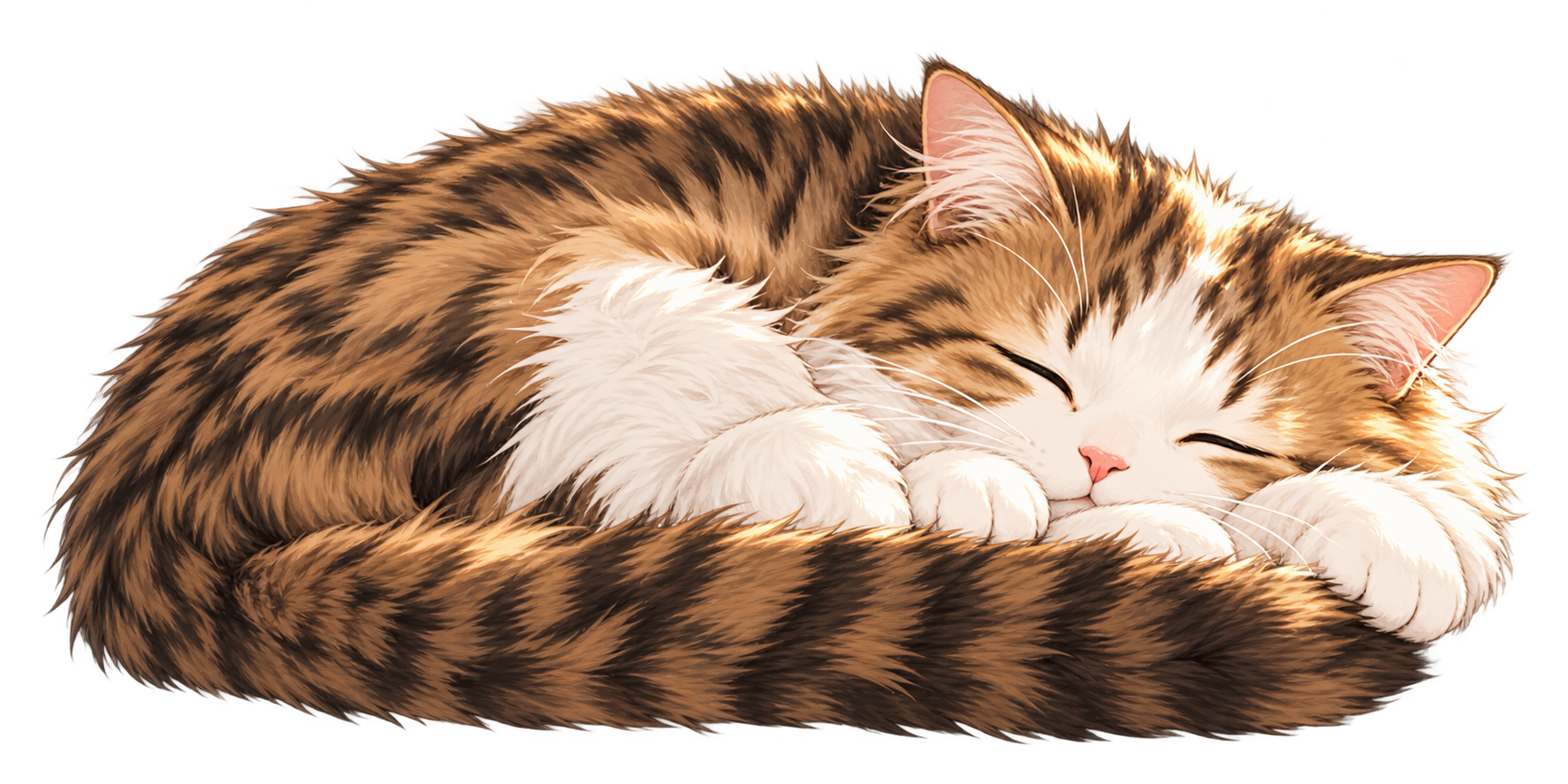 丸くなって眠る猫